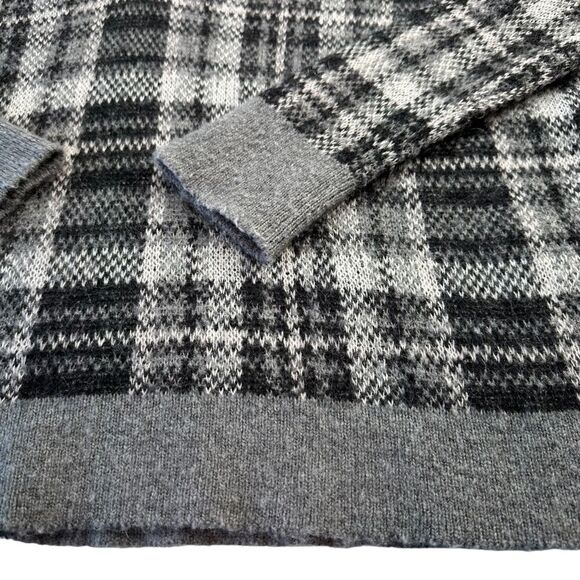 Banana Republic Oversized Plaid V Neck Pull Over Wool & Mohair Blend Sweater, S - Picture 5 of 11